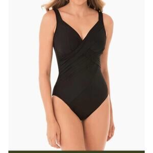 Miraclesuit 6552363 Tigre Sombre One-Piece Swimsuit Size 16 Black Xx1056